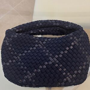 HAUTE SHORE Navy Clutch Woven Bag Small